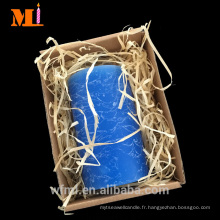 Parfait dans l&#39;exécution Bright Blue Marble Pattern Pas cher Pillar Candle Extra Large